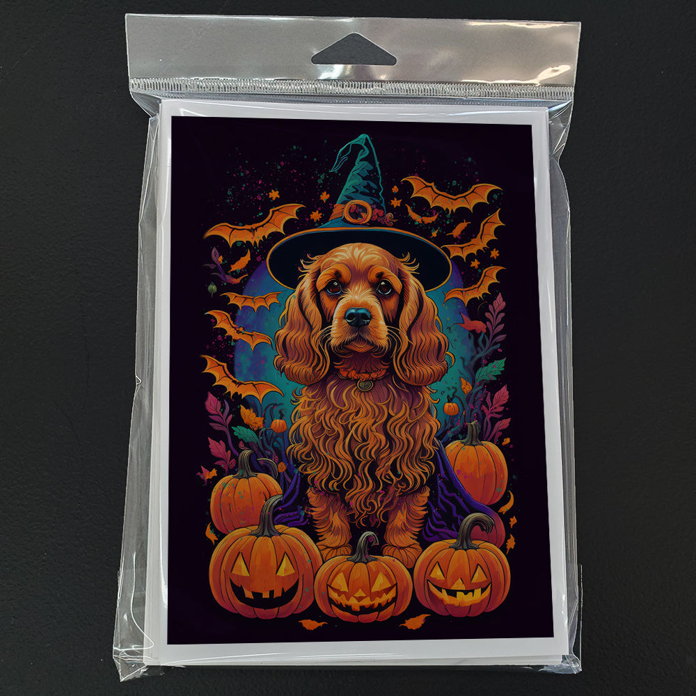 Cocker Spaniel Witchy Halloween Greeting Cards and Envelopes Pack of 8