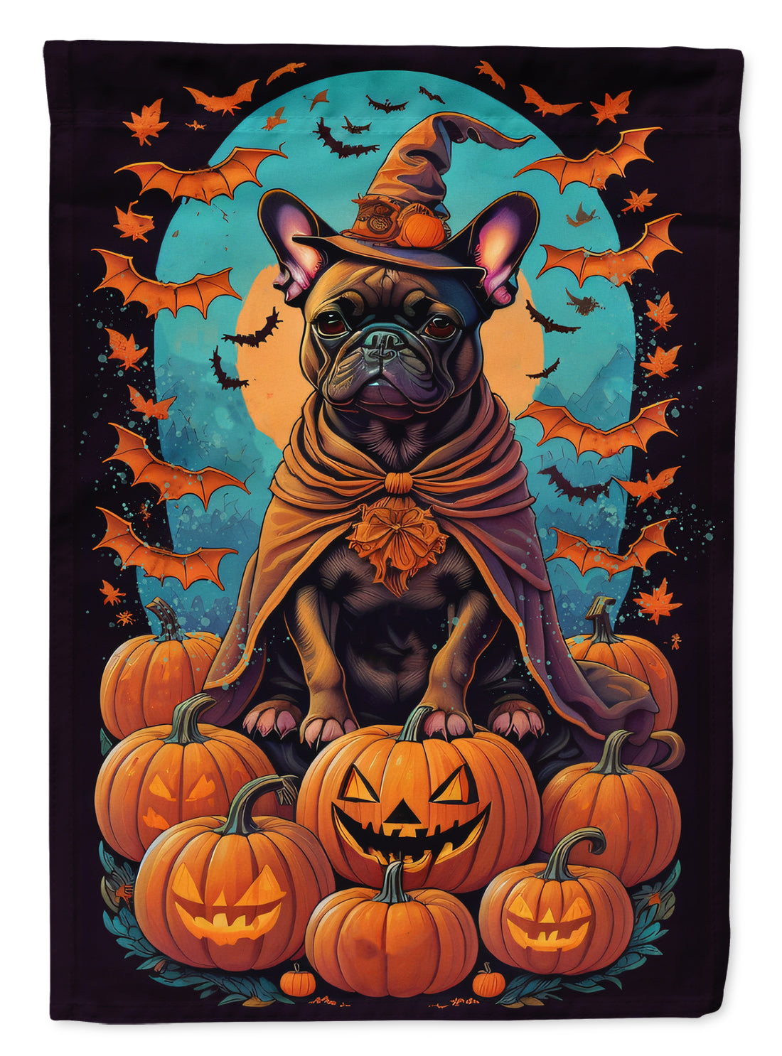 Buy this French Bulldog Witchy Halloween House Flag