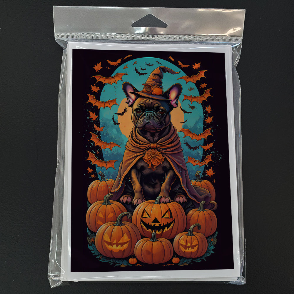 French Bulldog Witchy Halloween Greeting Cards and Envelopes Pack of 8