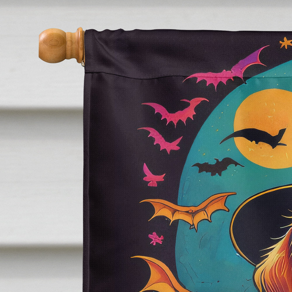 Golden Retriever Witchy Halloween House Flag