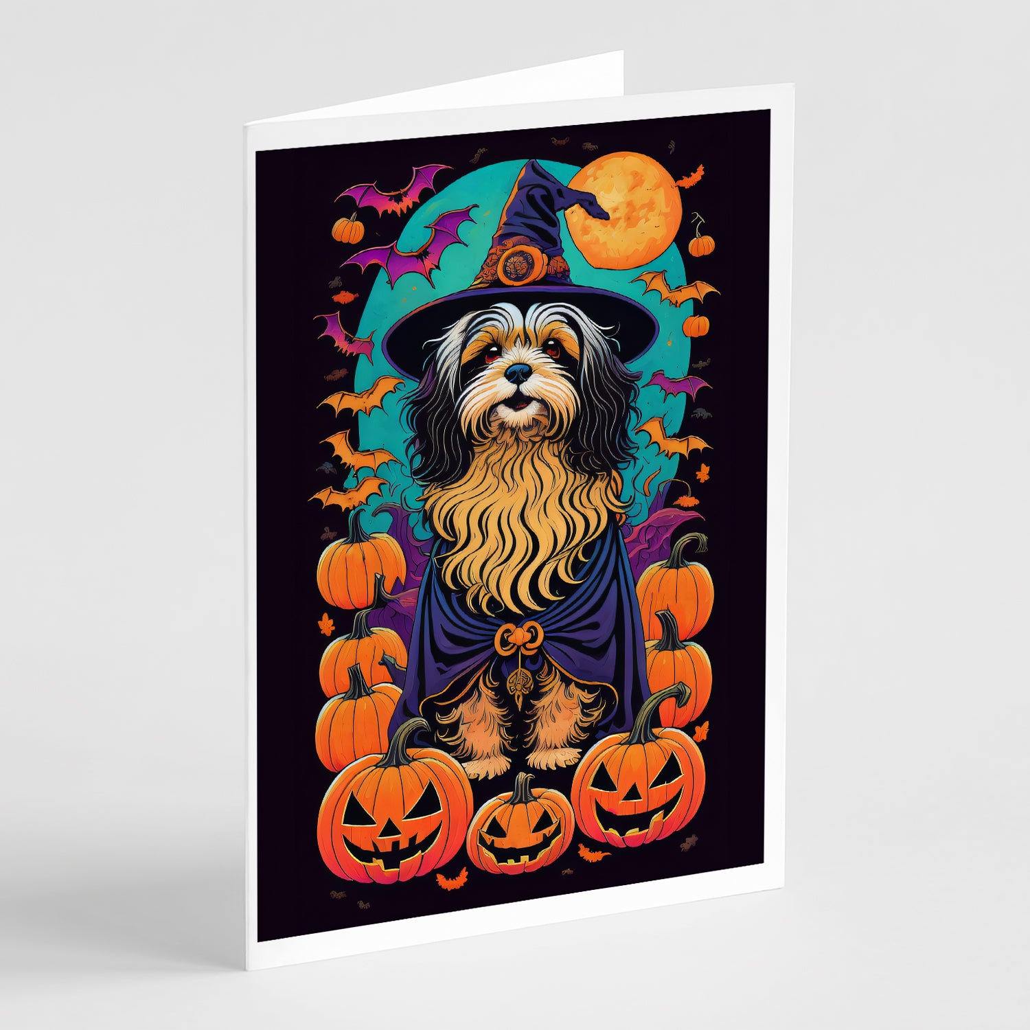 Buy this Havanese Witchy Halloween Greeting Cards and Envelopes Pack of 8