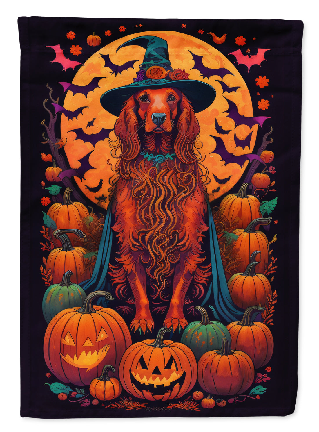 Buy this Irish Setter Witchy Halloween House Flag