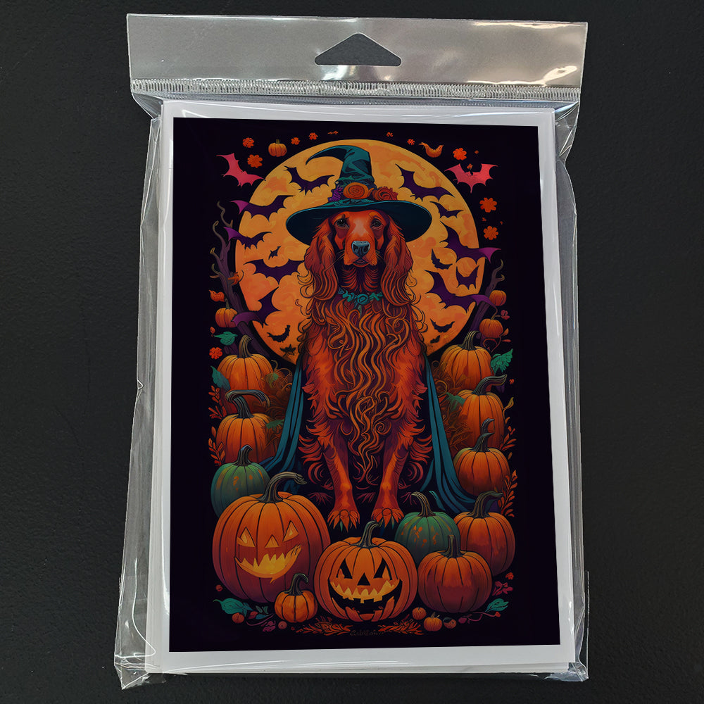 Irish Setter Witchy Halloween Greeting Cards and Envelopes Pack of 8