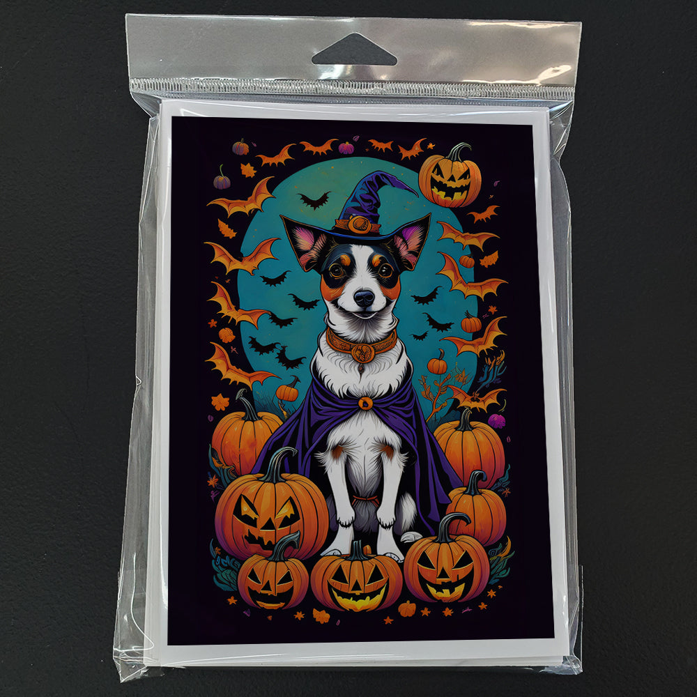 Jack Russell Terrier Witchy Halloween Greeting Cards and Envelopes Pack of 8