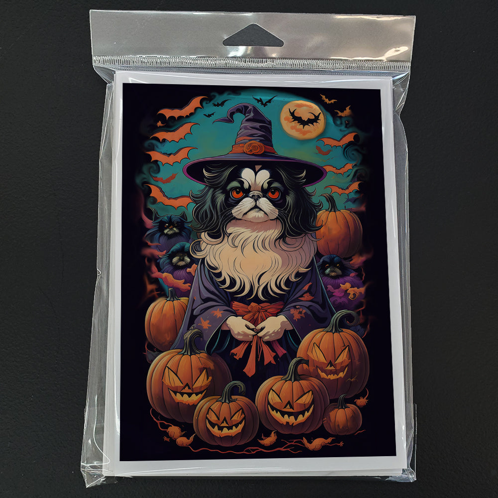Japanese Chin Witchy Halloween Greeting Cards and Envelopes Pack of 8