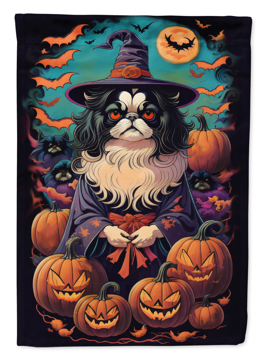 Buy this Japanese Chin Witchy Halloween Garden Flag