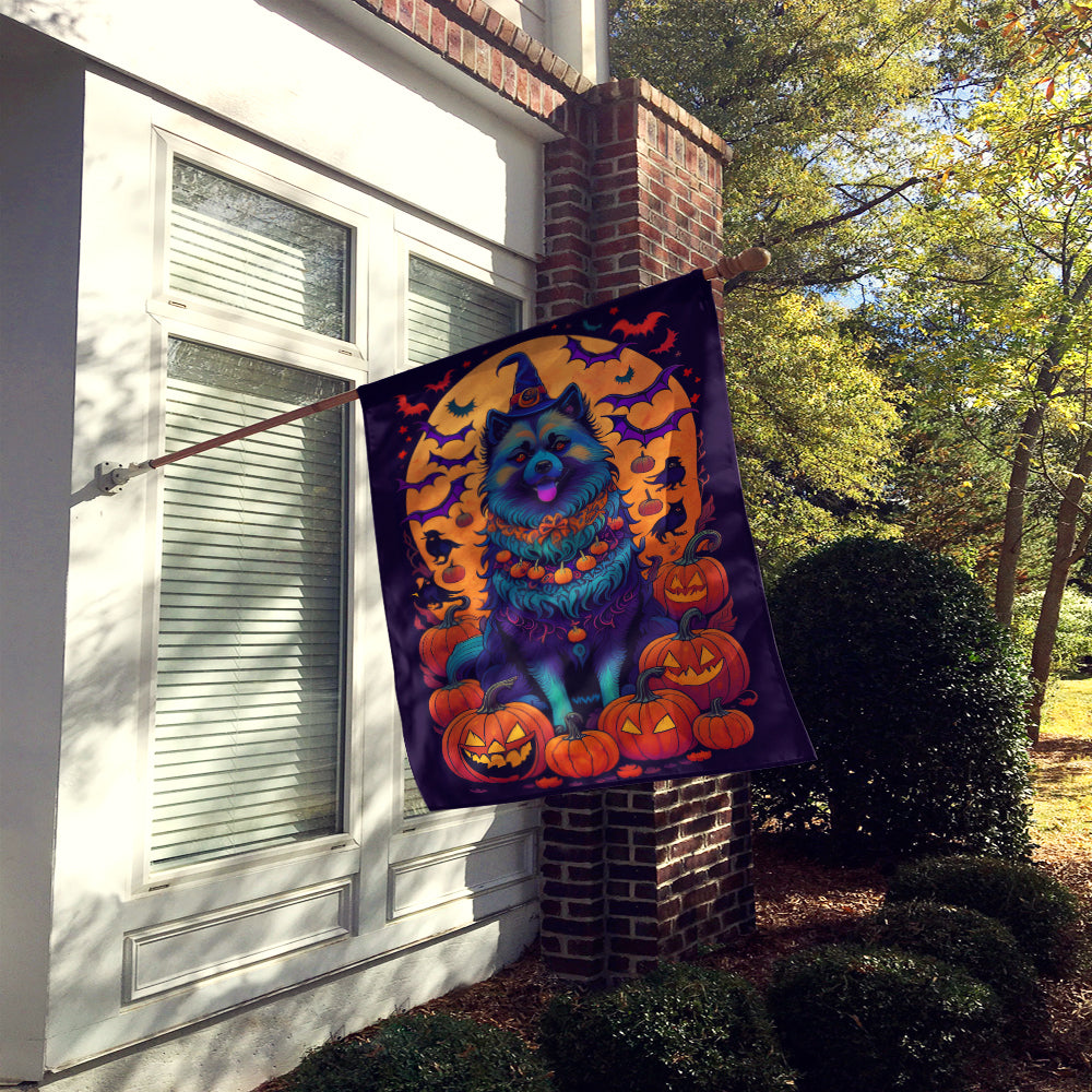 Buy this Keeshond Witchy Halloween House Flag
