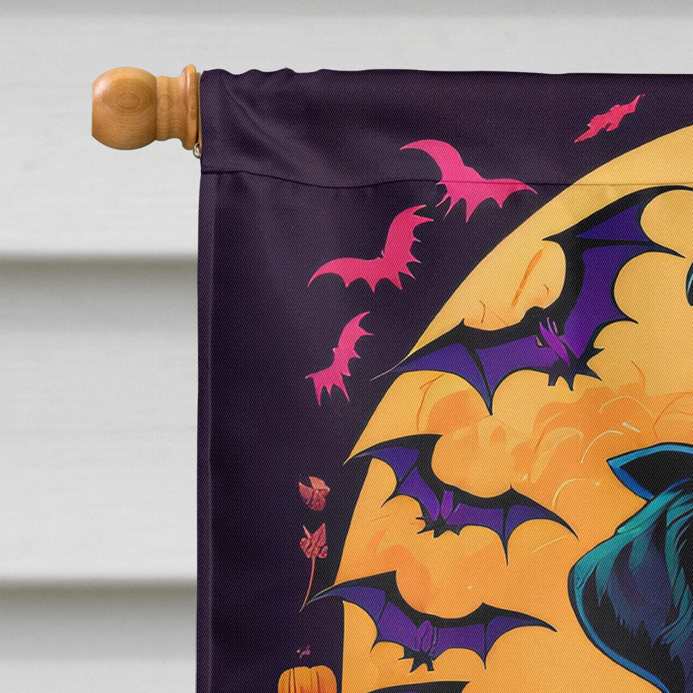 Black Labrador Retriever Witchy Halloween House Flag