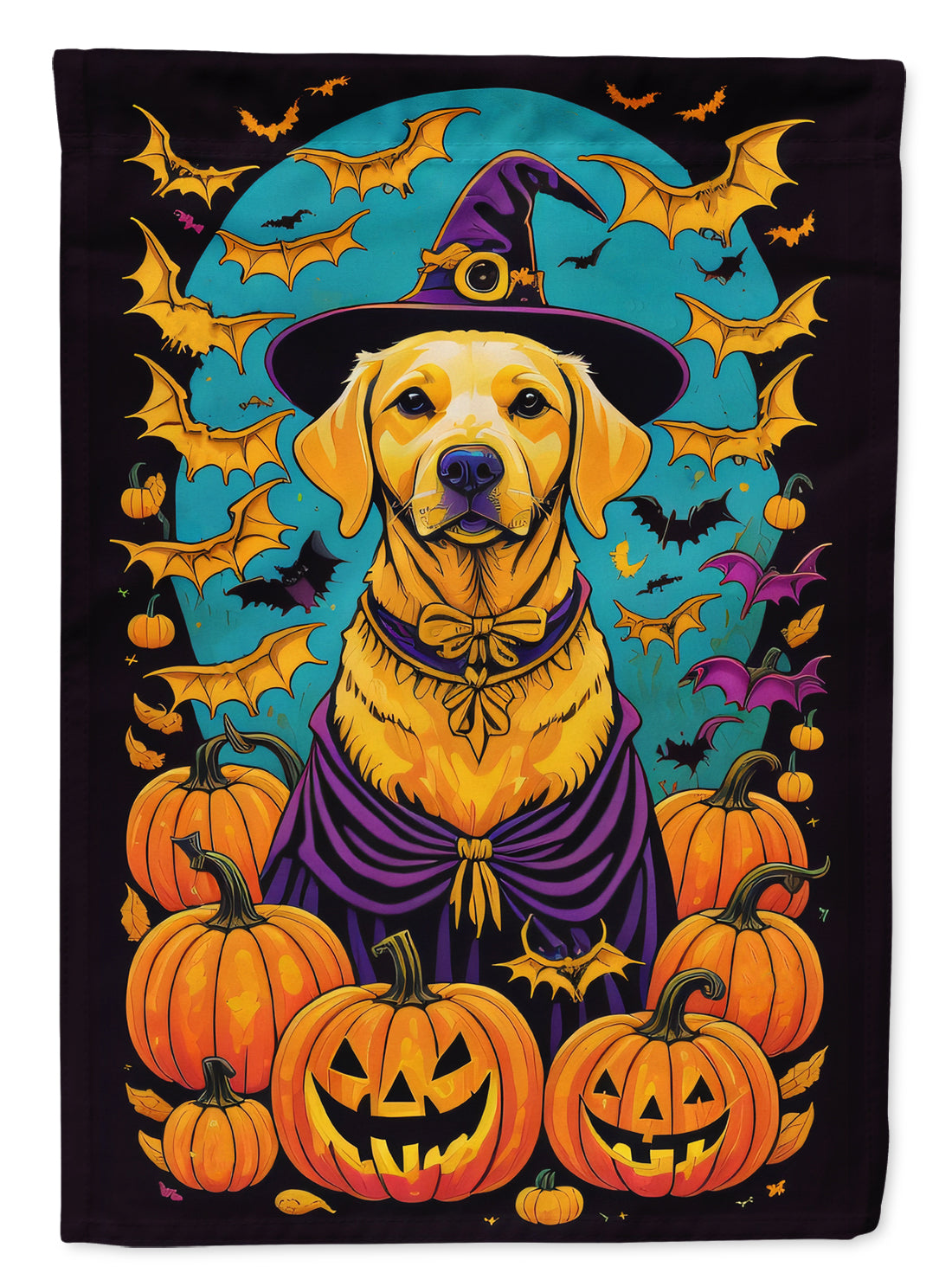 Buy this Yellow Labrador Retriever Witchy Halloween Garden Flag
