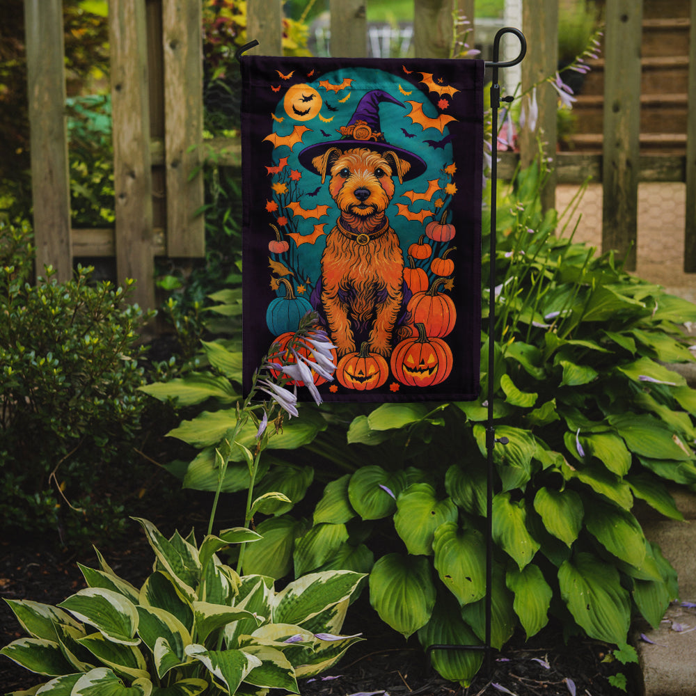 Lakeland Terrier Witchy Halloween Garden Flag
