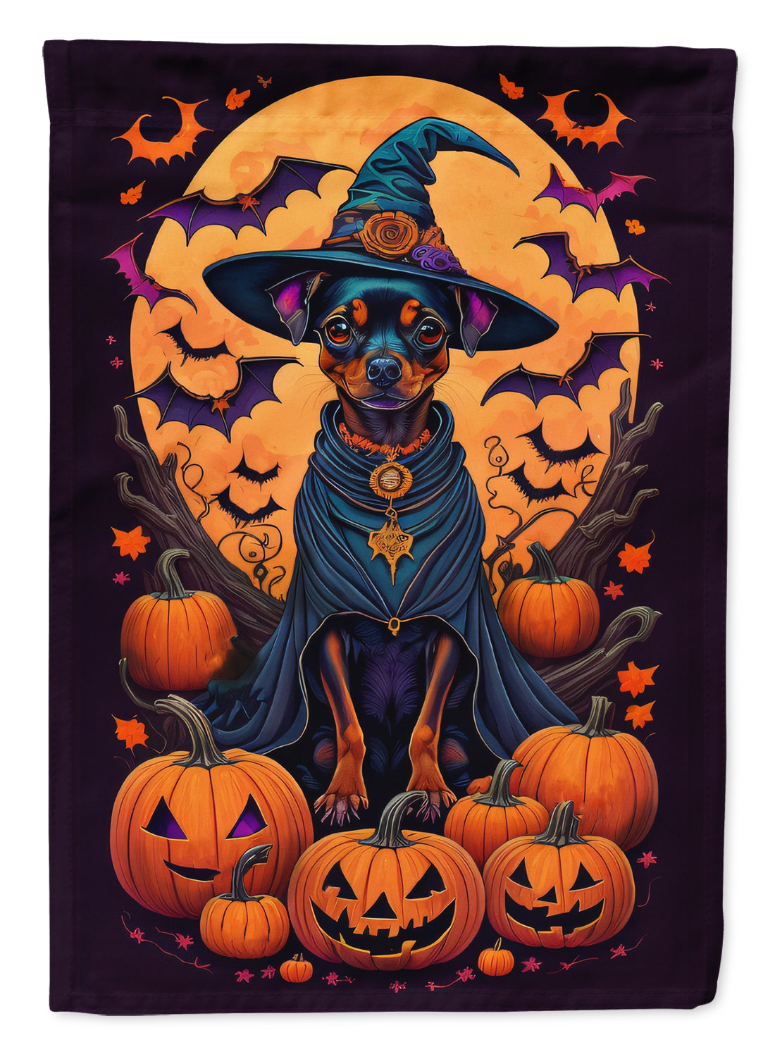 Buy this Miniature Pinscher Witchy Halloween House Flag
