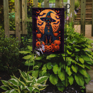 Miniature Pinscher Witchy Halloween Garden Flag