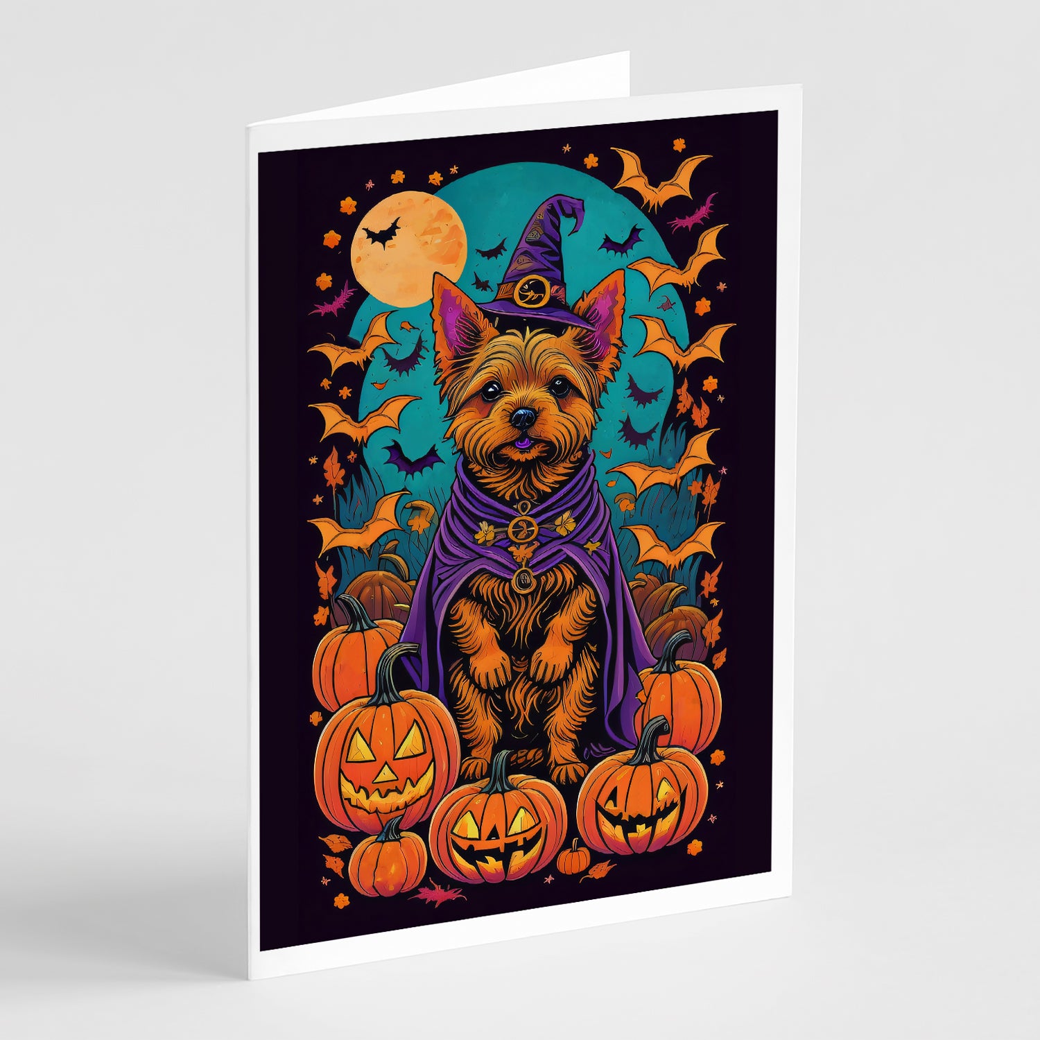 Buy this Norwich Terrier Witchy Halloween Greeting Cards and Envelopes Pack of 8