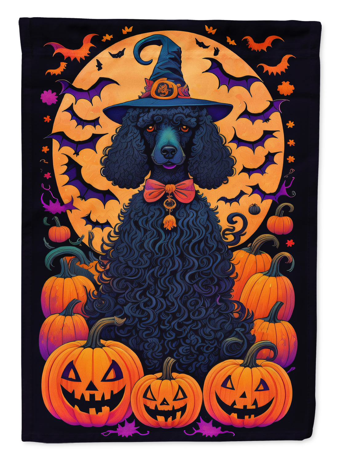 Buy this Black Standard Poodle Witchy Halloween Garden Flag
