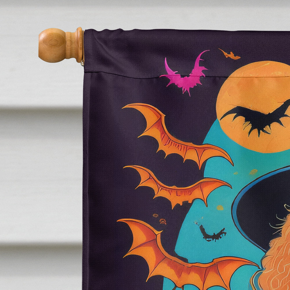 Apricot Standard Poodle Witchy Halloween House Flag