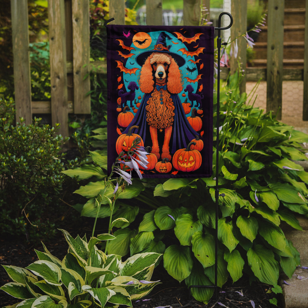 Apricot Standard Poodle Witchy Halloween Garden Flag