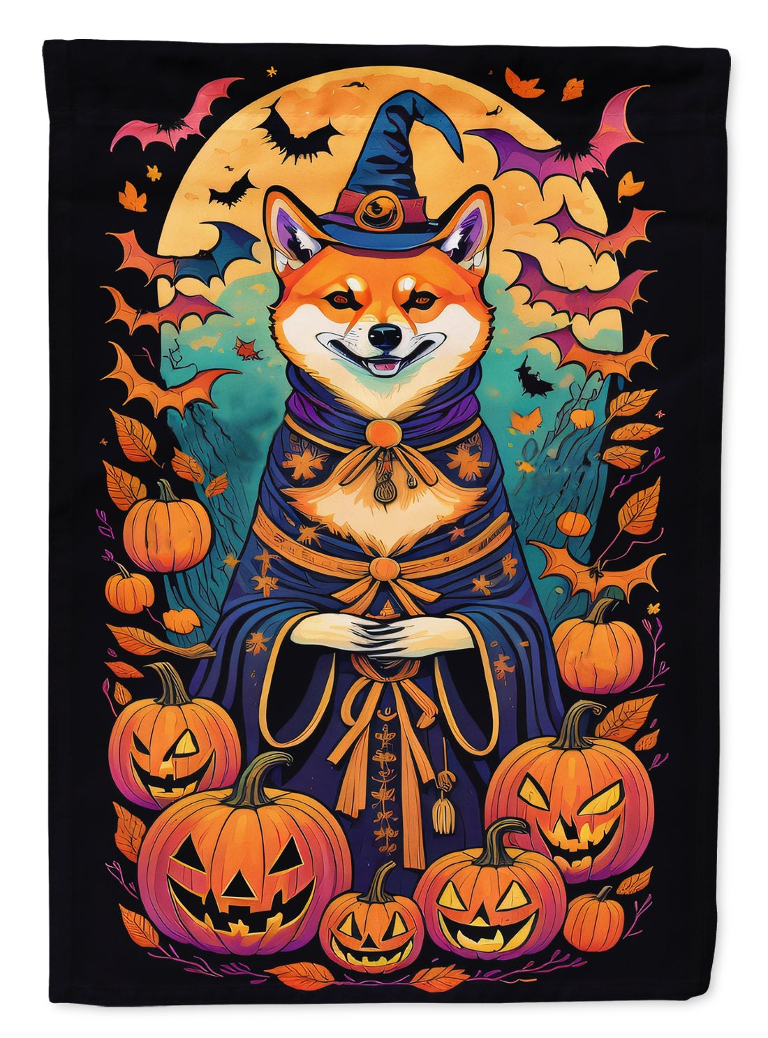 Buy this Shiba Inu Witchy Halloween House Flag