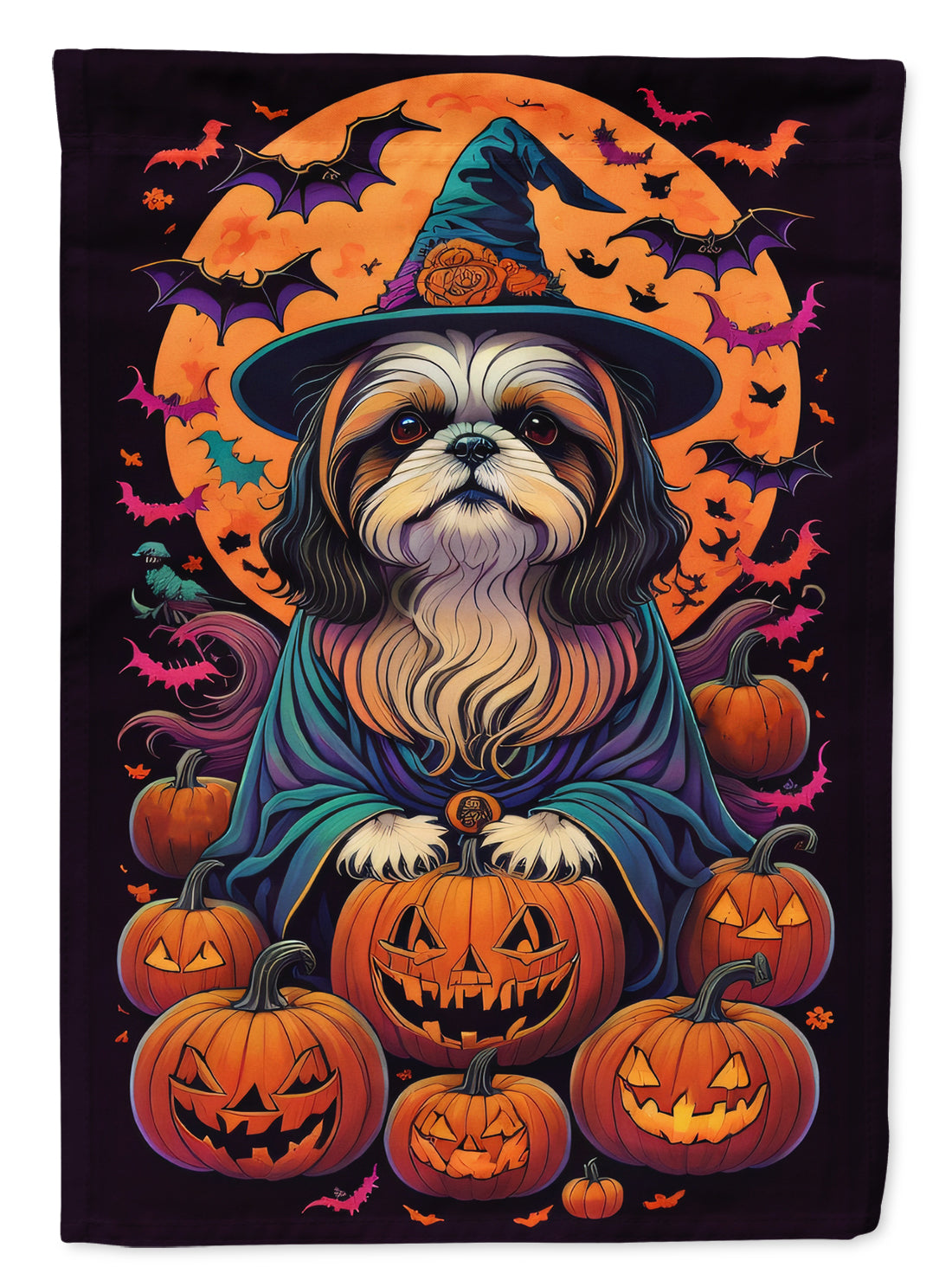 Buy this Shih Tzu Witchy Halloween House Flag