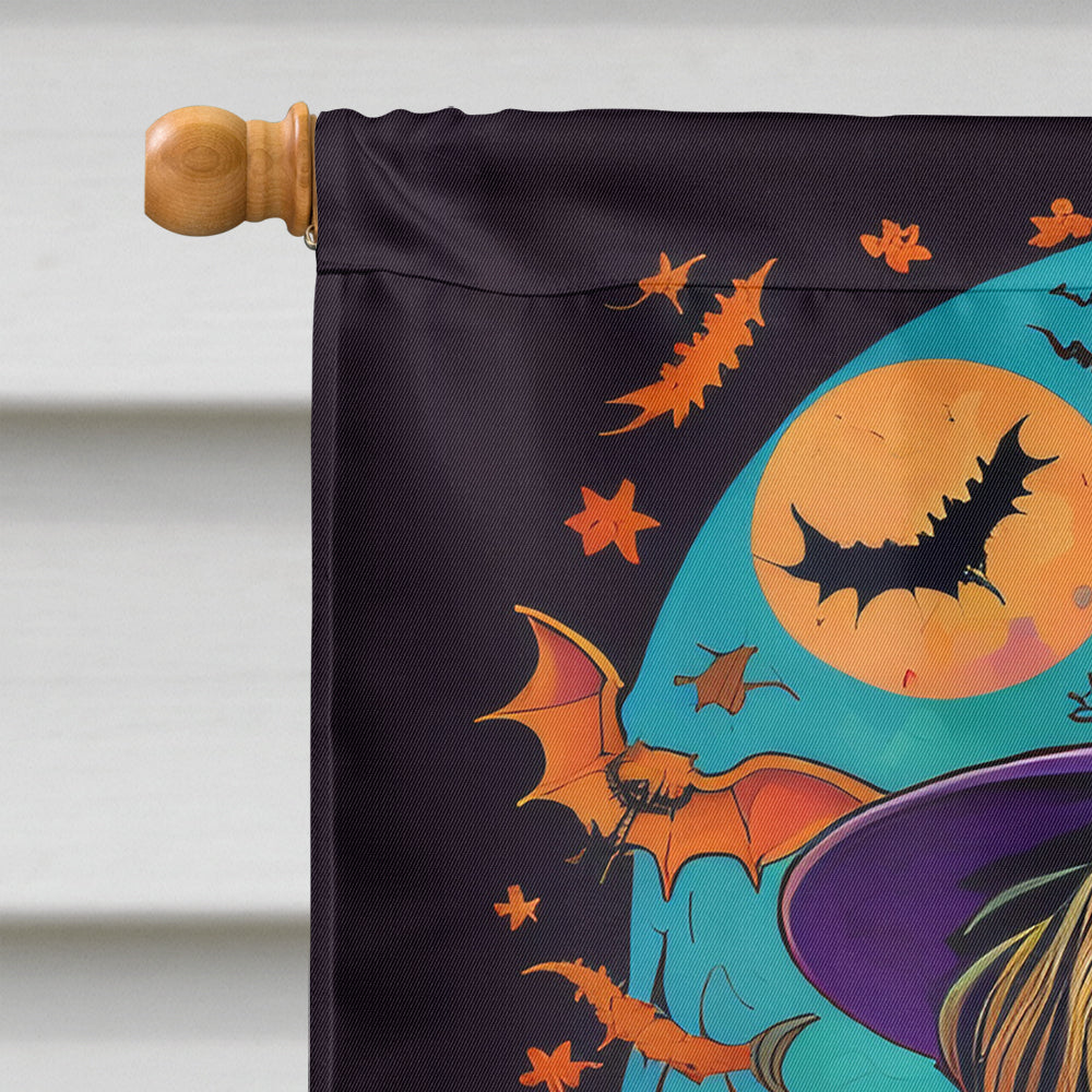 Silky Terrier Witchy Halloween House Flag