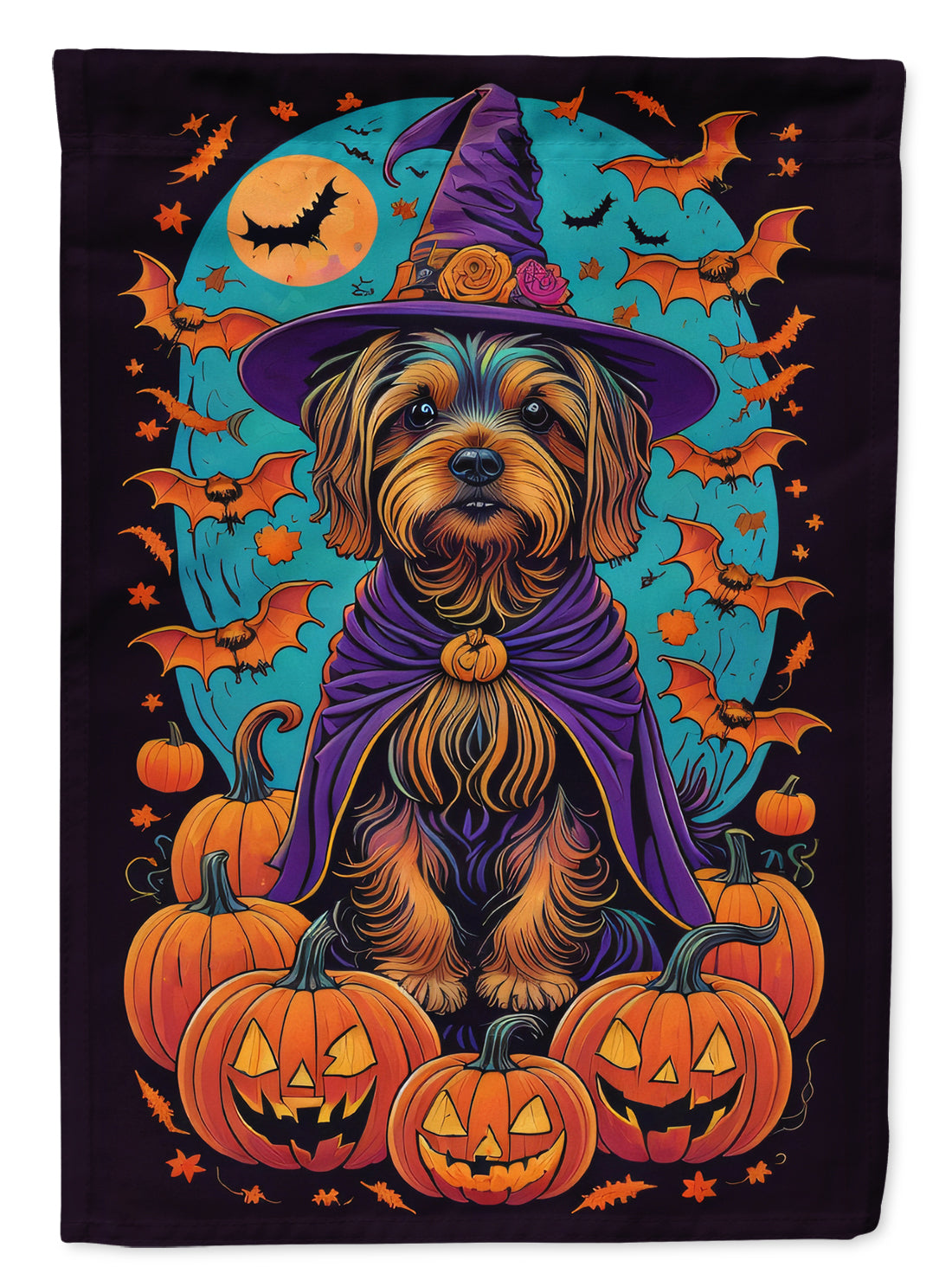 Buy this Silky Terrier Witchy Halloween Garden Flag