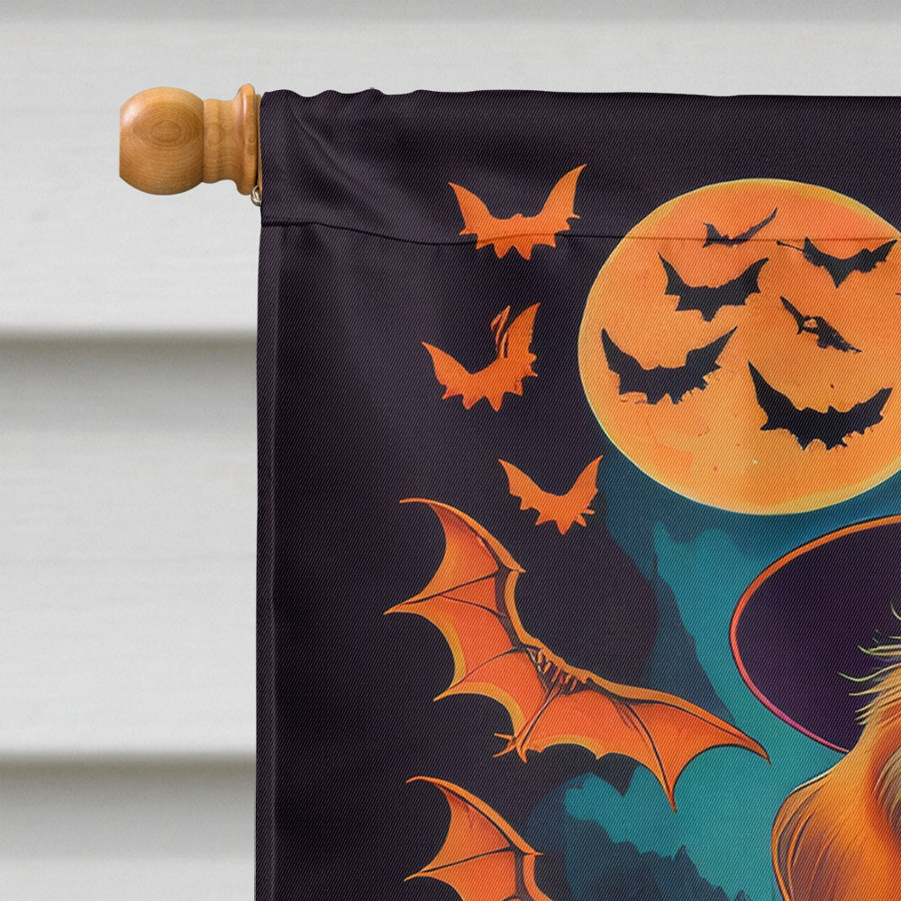 Tibetan Spaniel Witchy Halloween House Flag