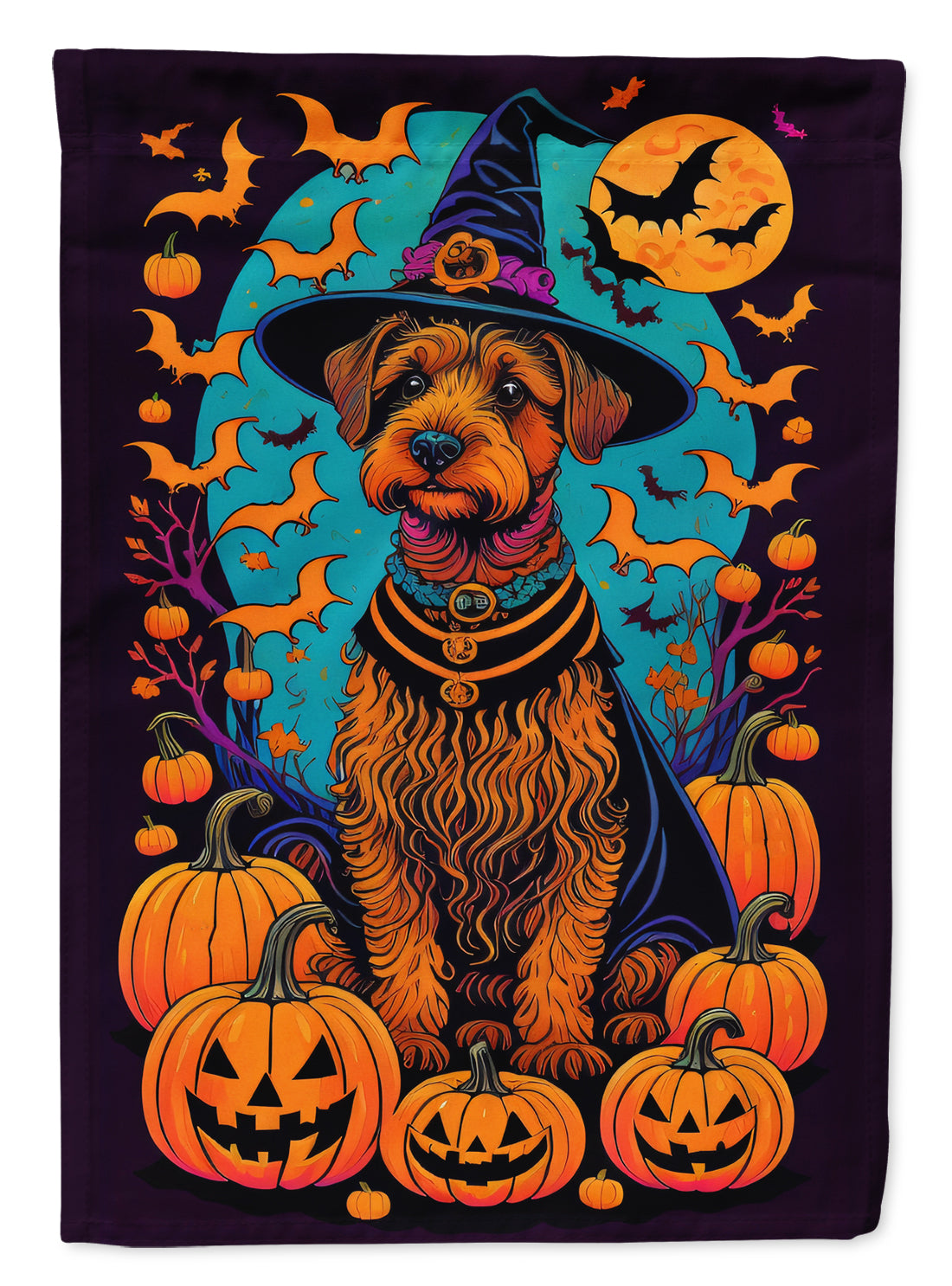 Buy this Welsh Terrier Witchy Halloween House Flag
