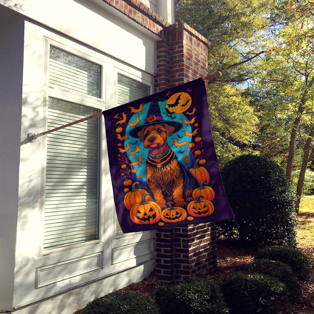 Welsh Terrier Witchy Halloween House Flag