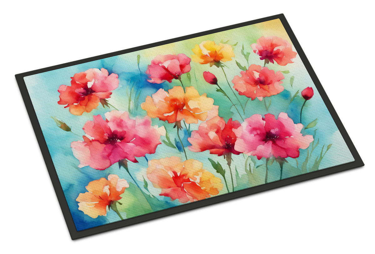 Buy this Carnations in Watercolor Doormat 18x27