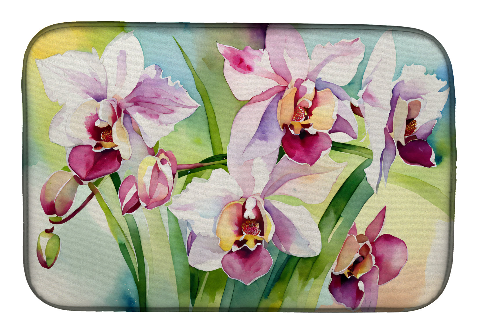 Buy this Orchids in Watercolor Dish Drying Mat