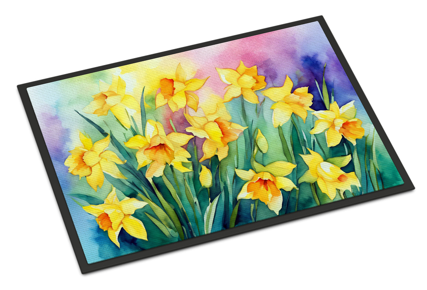 Buy this Daffodils in Watercolor Indoor or Outdoor Mat 24x36