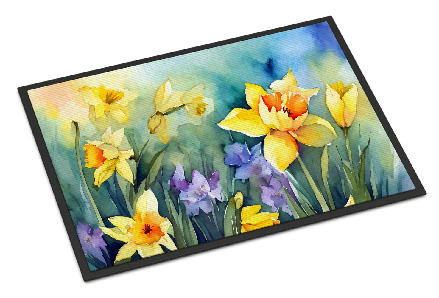 Buy this Daffodils in Watercolor Indoor or Outdoor Mat 24x36