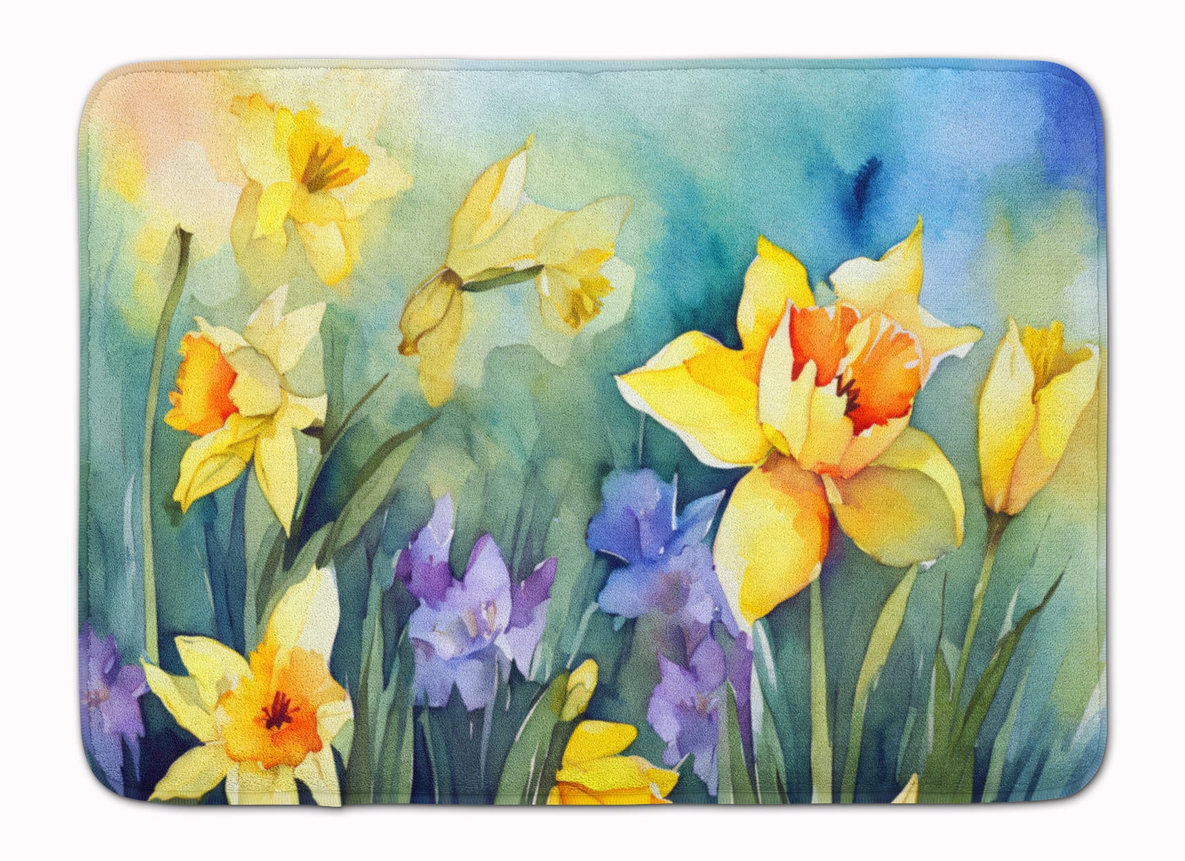 Buy this Daffodils in Watercolor Memory Foam Kitchen Mat