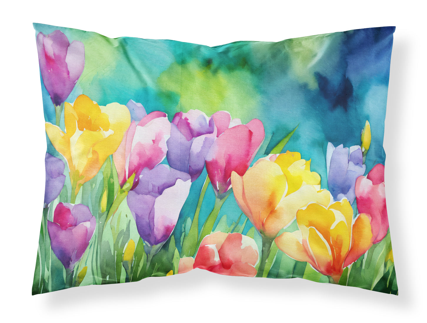 Buy this Freesias in Watercolor Fabric Standard Pillowcase
