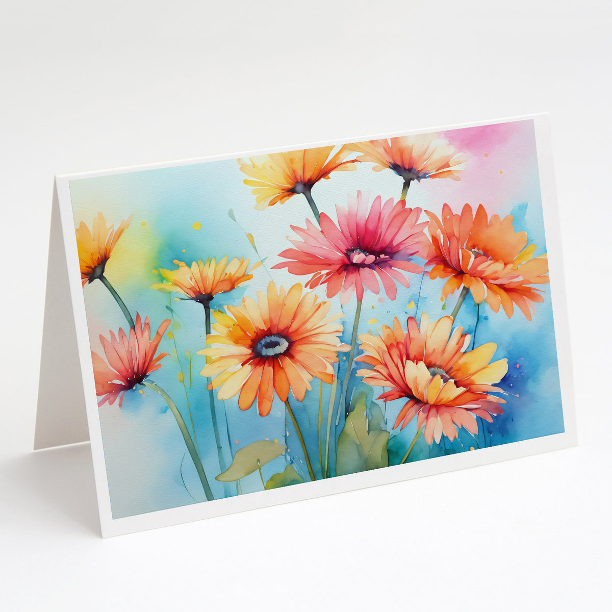 Buy this Gerbera Daisies in Watercolor Greeting Cards and Envelopes Pack of 8