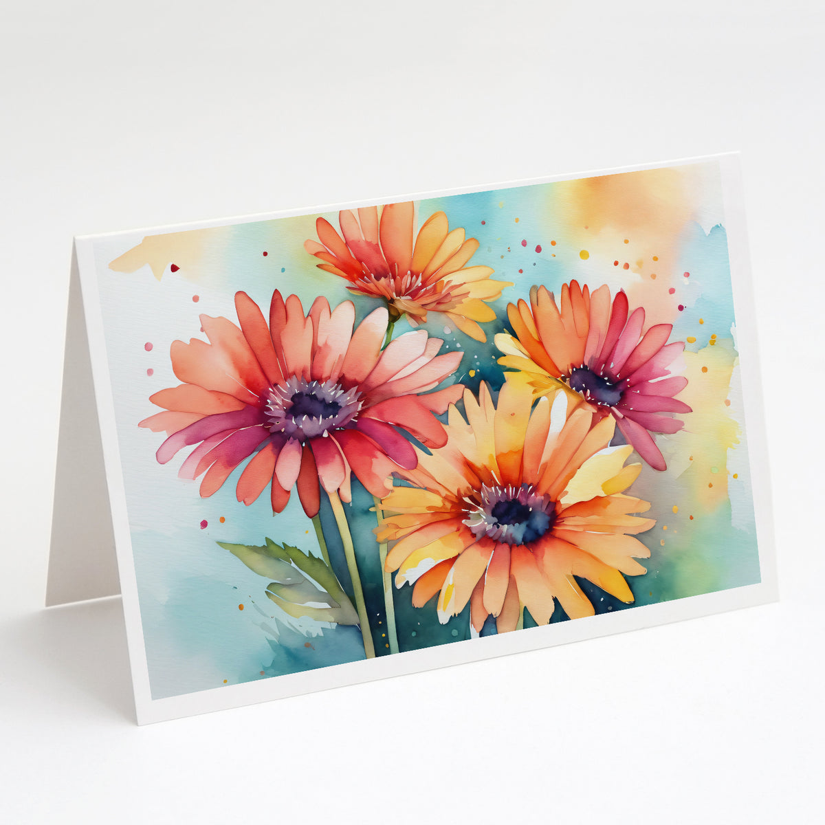 Buy this Gerbera Daisies in Watercolor Greeting Cards and Envelopes Pack of 8