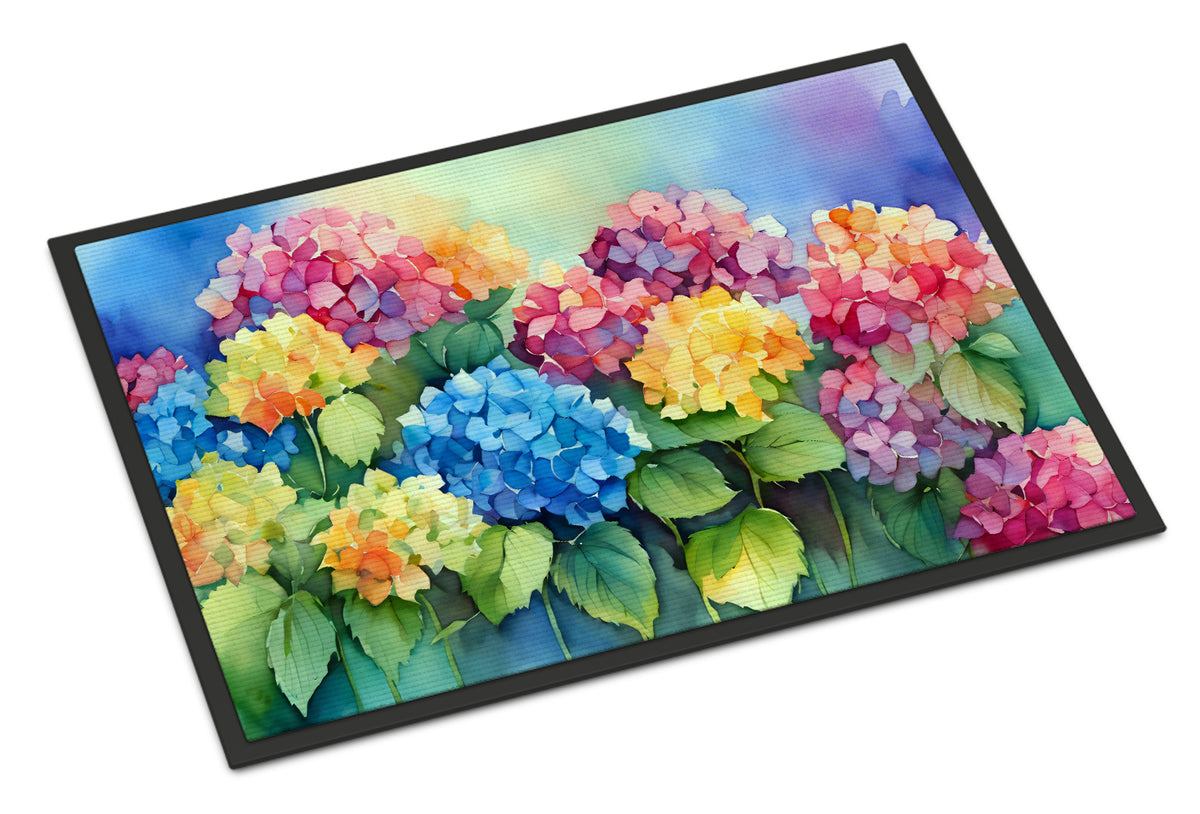 Buy this Hydrangeas in Watercolor Doormat 18x27