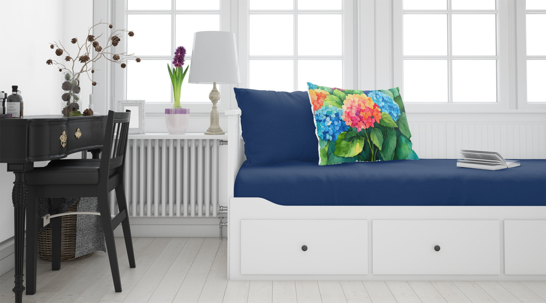 Hydrangeas in Watercolor Fabric Standard Pillowcase