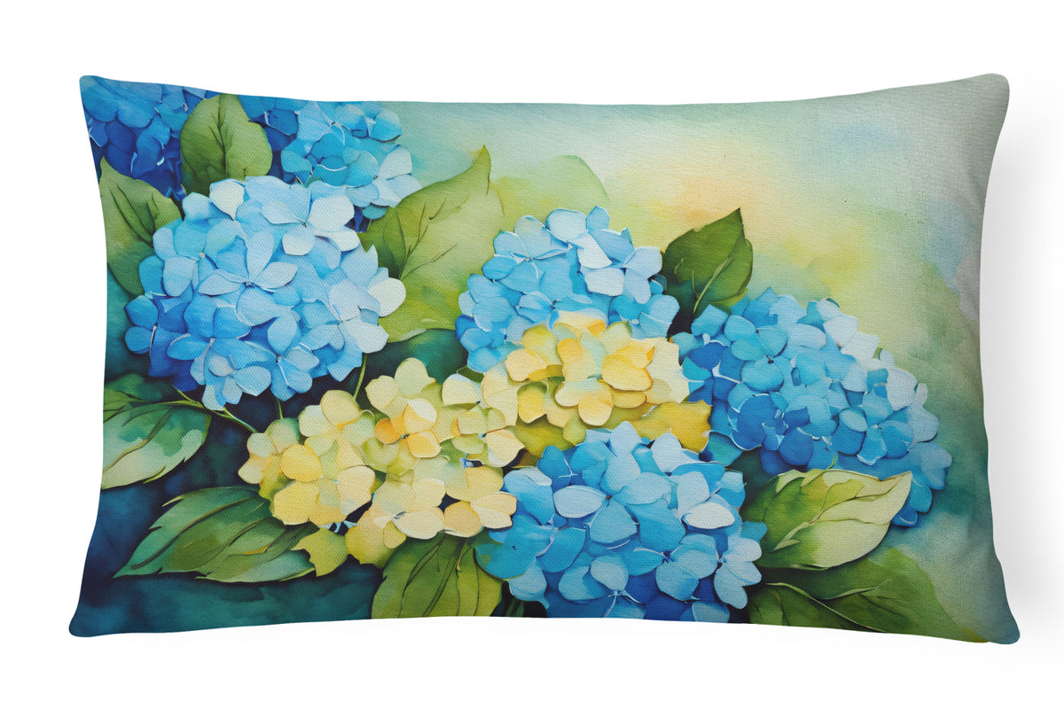 Buy this Hydrangeas in Watercolor Fabric Decorative Pillow