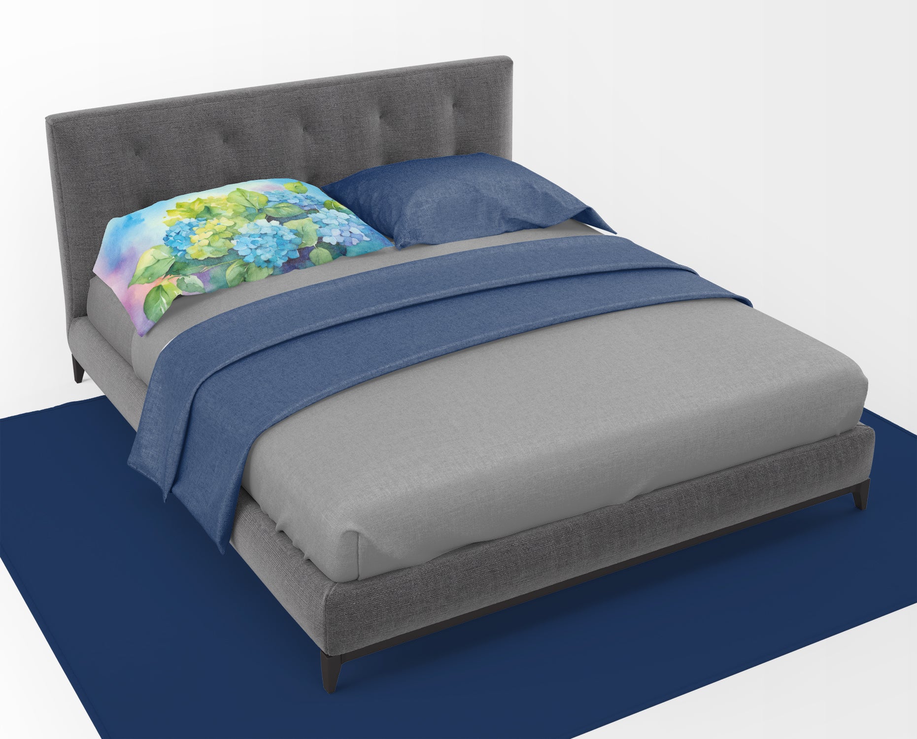 Hydrangeas in Watercolor Fabric Standard Pillowcase