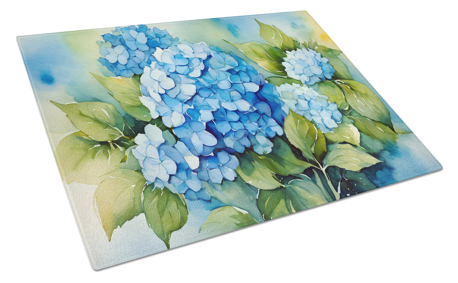 Buy this Hydrangeas in Watercolor Glass Cutting Board Large