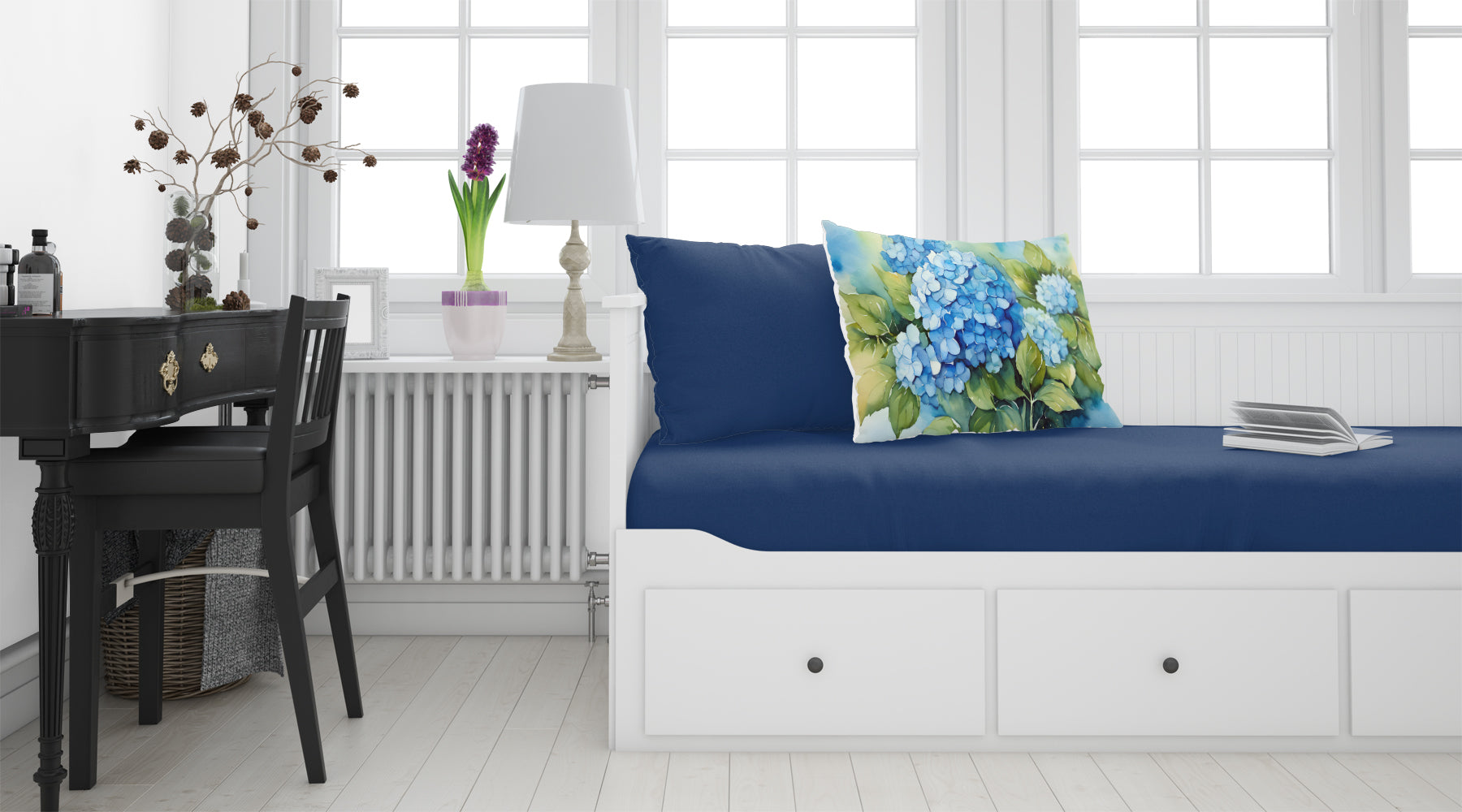 Buy this Hydrangeas in Watercolor Fabric Standard Pillowcase