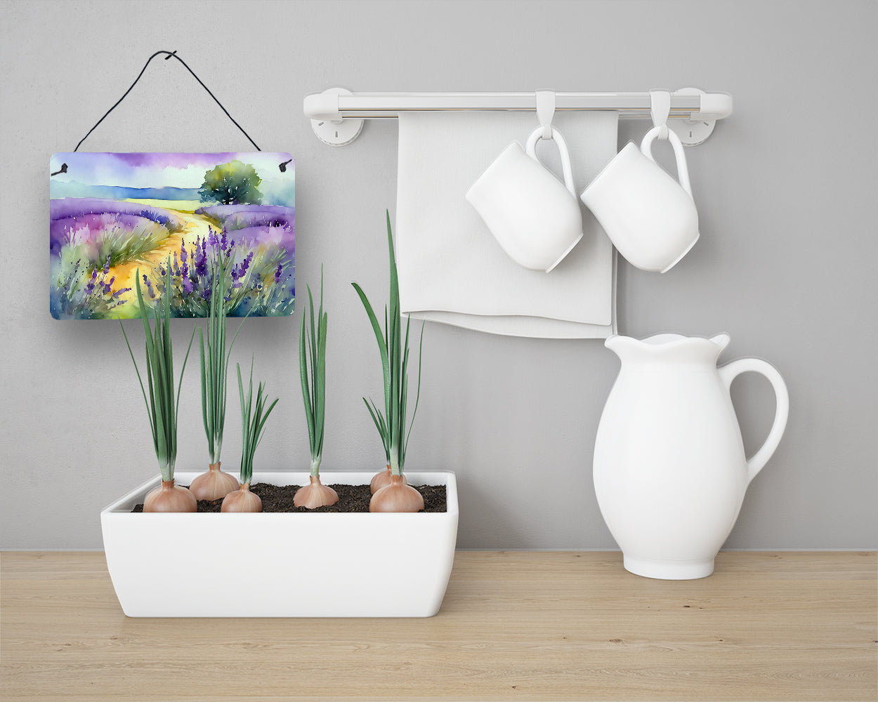 Lavender in Watercolor Wall or Door Hanging Prints