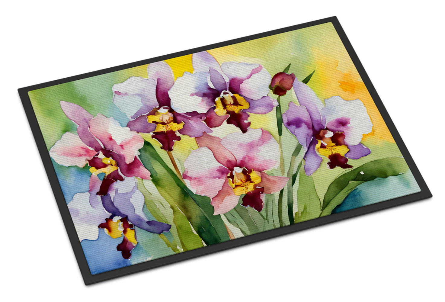 Buy this Orchids in Watercolor Indoor or Outdoor Mat 24x36
