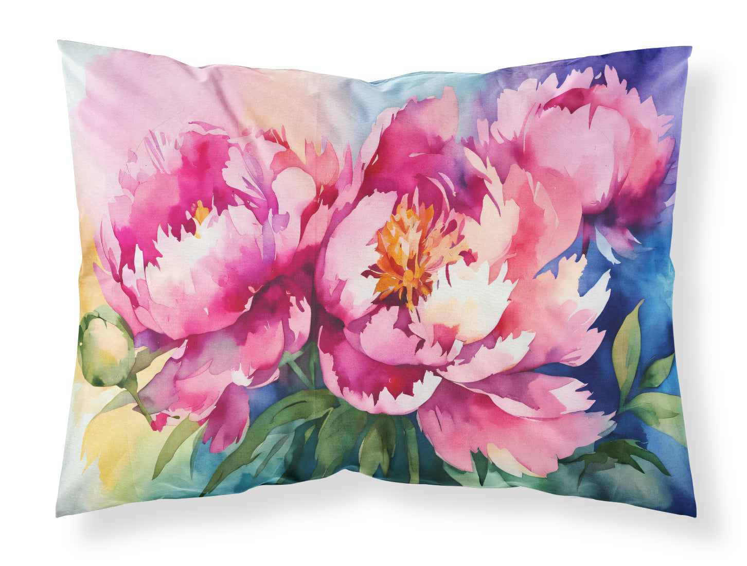 Buy this Peonies in Watercolor Fabric Standard Pillowcase