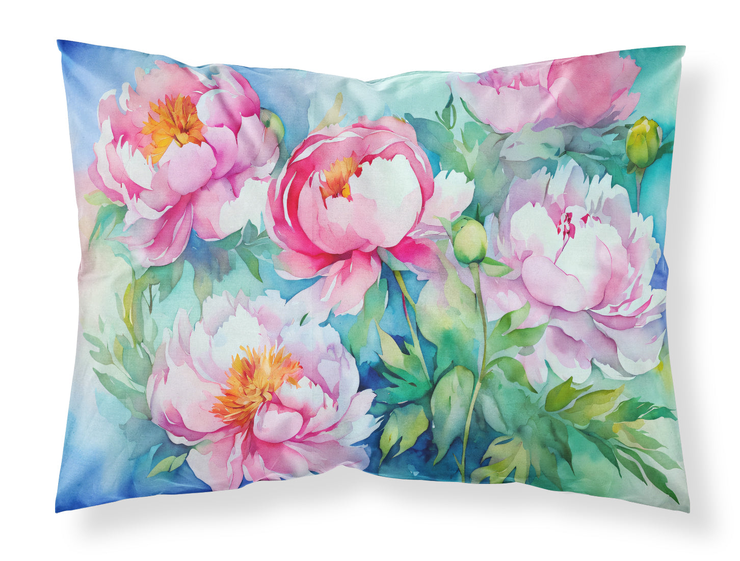 Buy this Peonies in Watercolor Fabric Standard Pillowcase