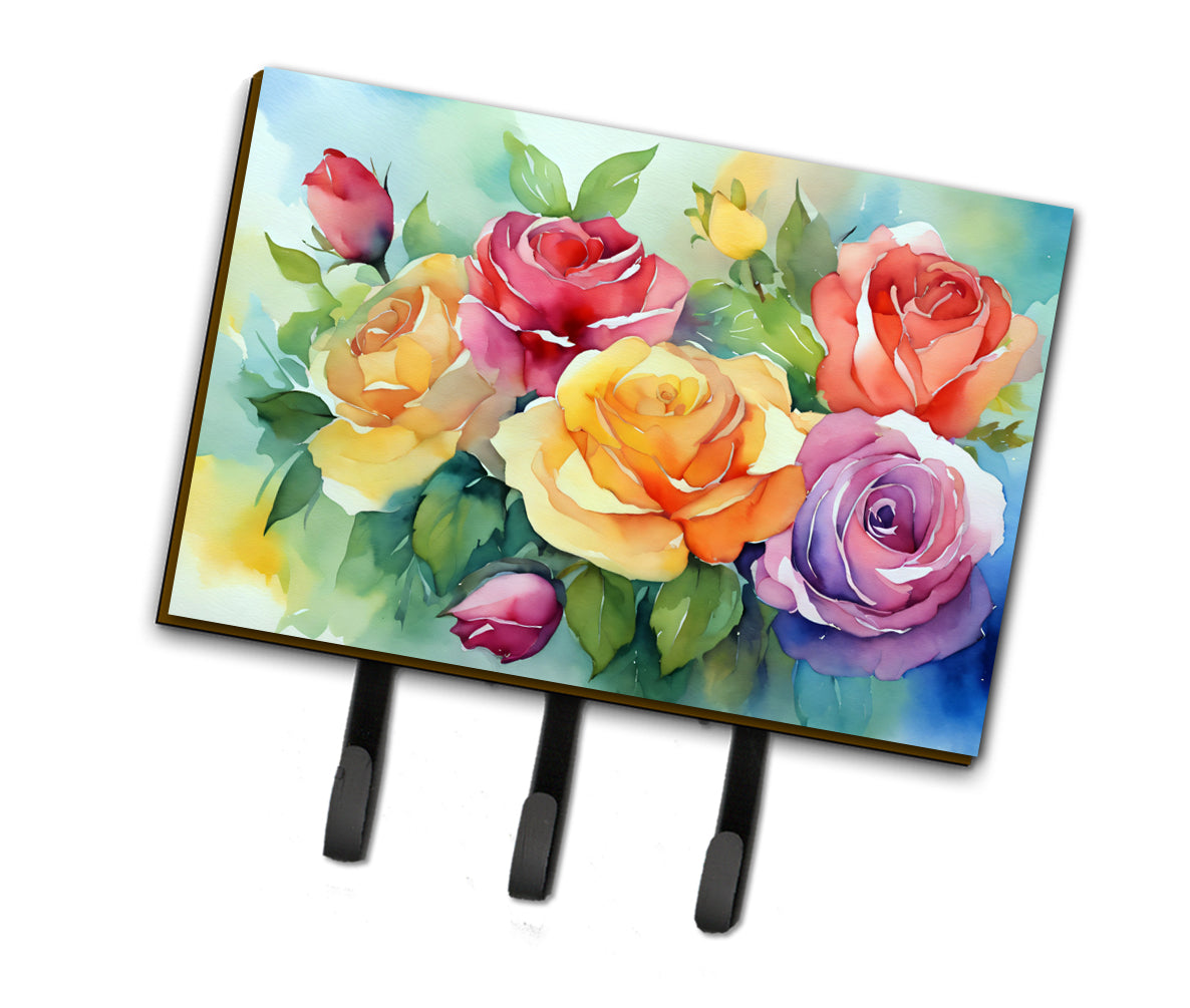 Buy this Roses in Watercolor Leash or Key Holder