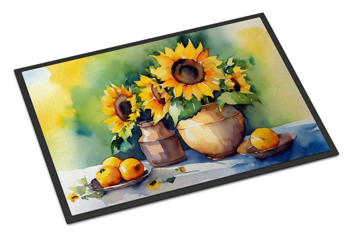 Buy this Sunflowers in Watercolor Doormat 18x27