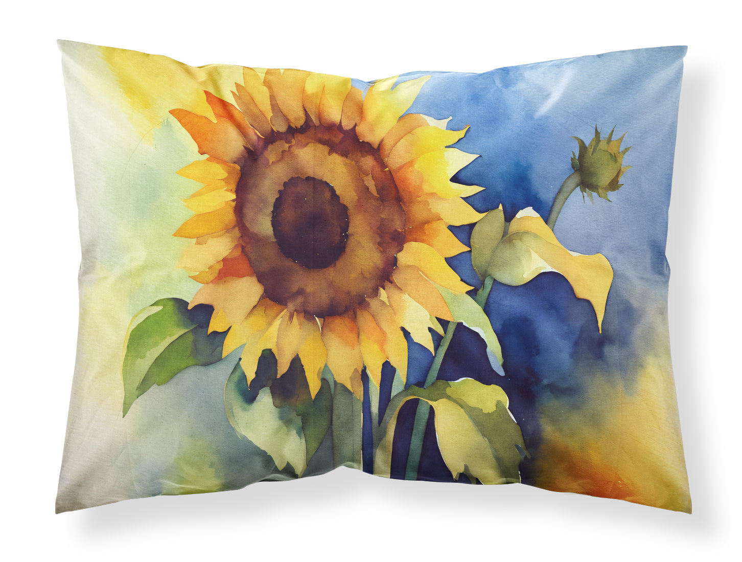 Buy this Sunflowers in Watercolor Fabric Standard Pillowcase
