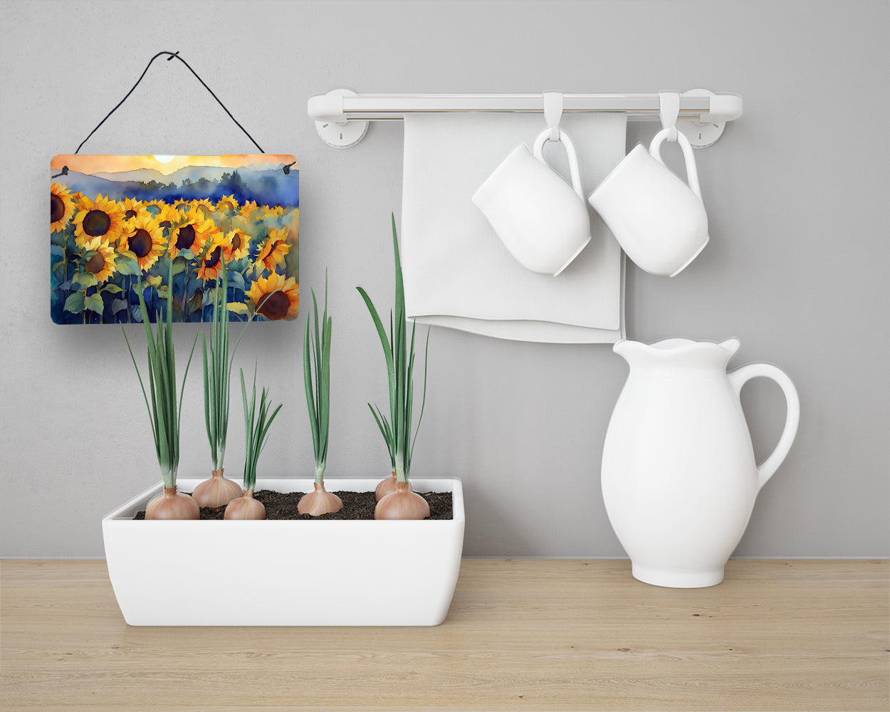 Sunflowers in Watercolor Wall or Door Hanging Prints