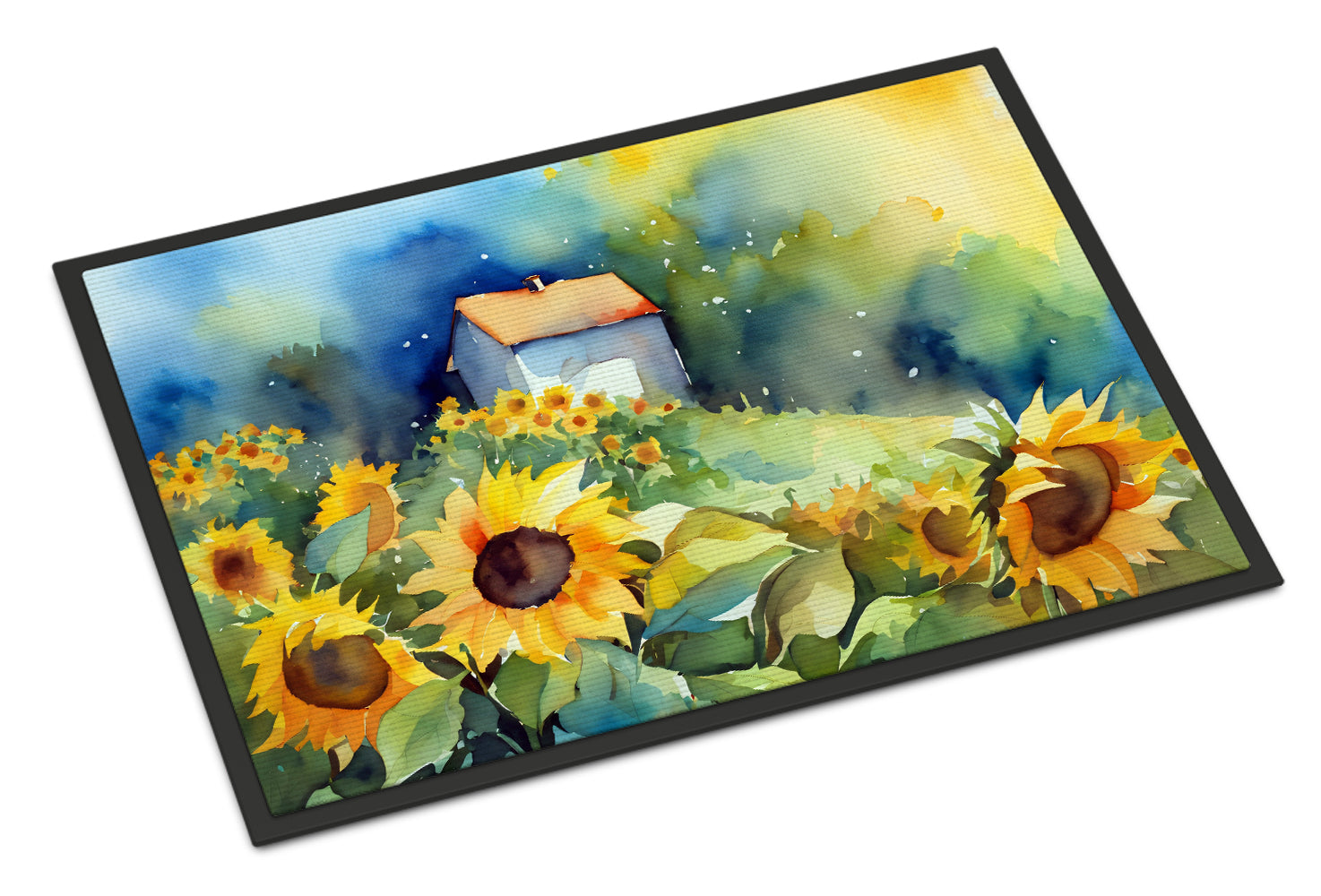 Buy this Sunflowers in Watercolor Indoor or Outdoor Mat 24x36